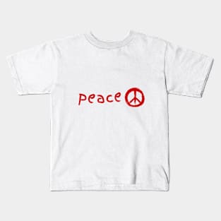 Classic Red Peace Symbol Kids T-Shirt